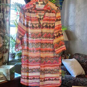 Sheer dress w spaghetti strap "tank" . Medium.